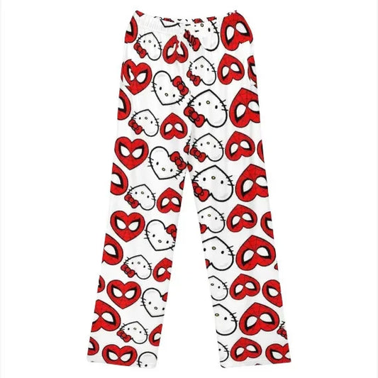 Hello Kitty and Spider-Man pajama bottoms